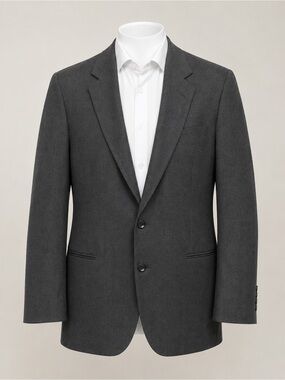 Man in Wool Charcoal Gray Two-Button Blazer
